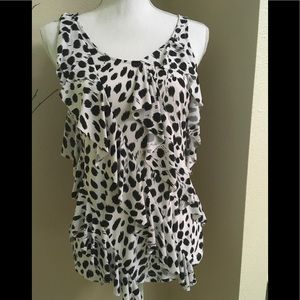 Animal Print Top with Ruffles